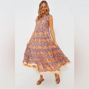 NWOT Tuckernuck size S Anna Cate peach sunset Louisa dress